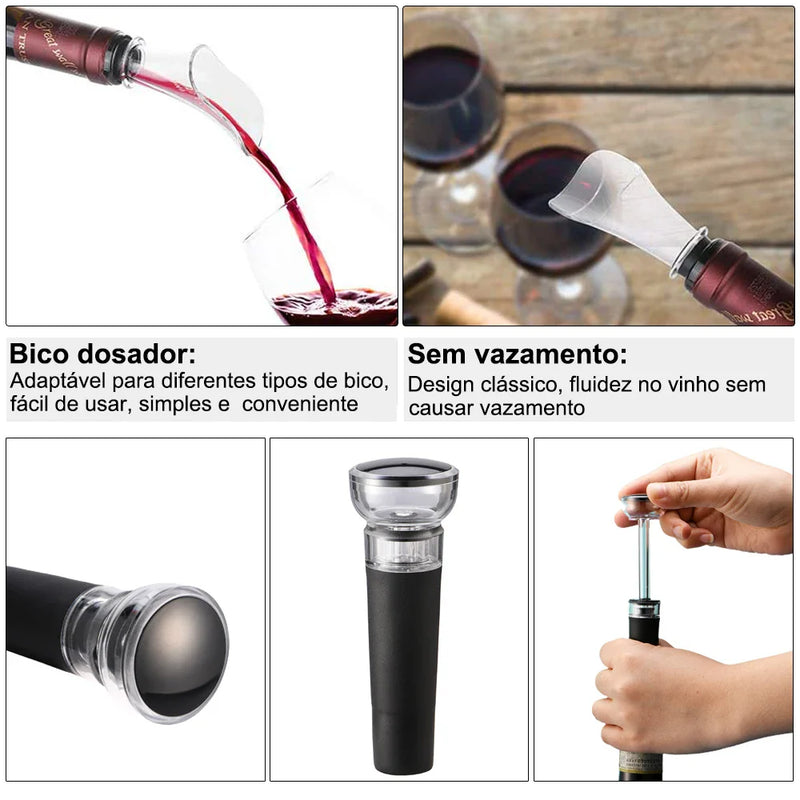 Abridor de Vinho Automático Elétrico Kit Completo