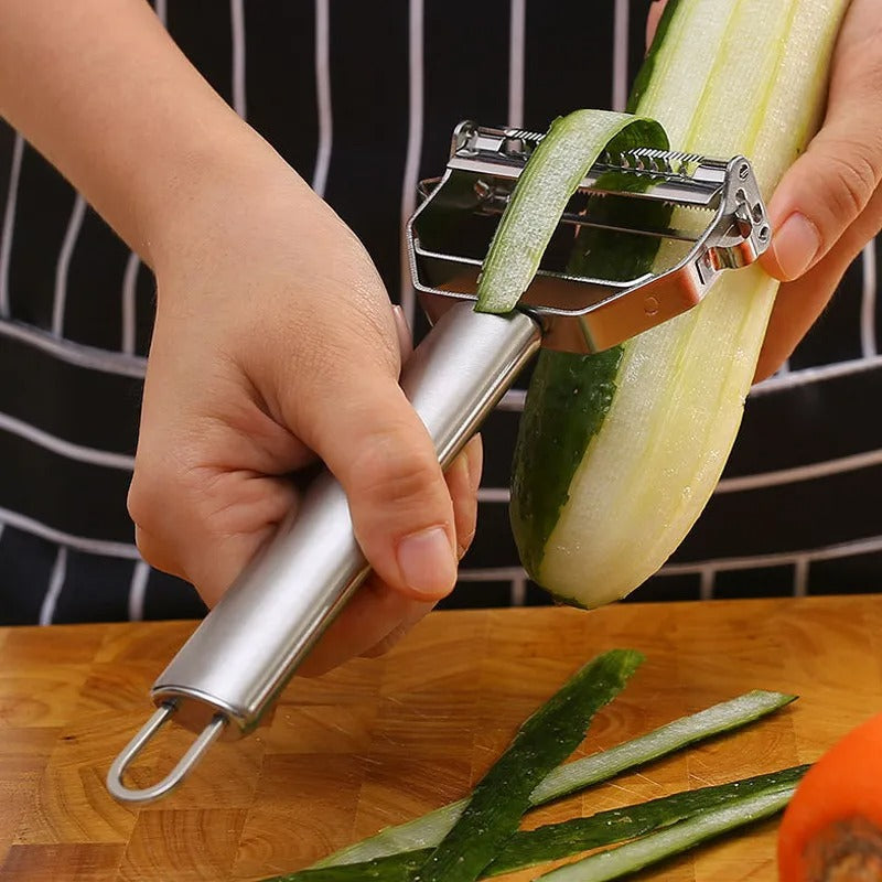 Descascador multifuncional para vegetais e frutas, aço inoxidável, durável, fatiador de batata, doméstico, descascador de cenoura